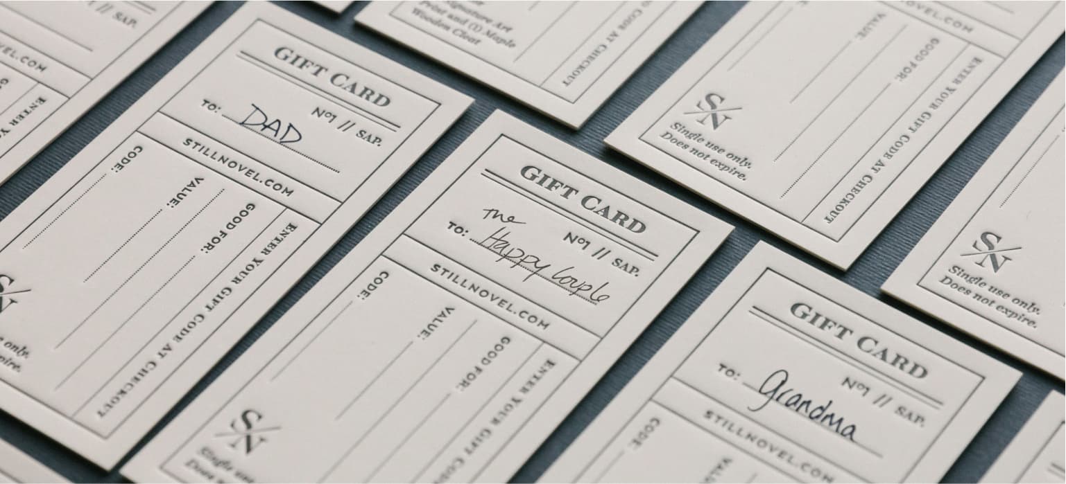 Still Novel Gift Cards